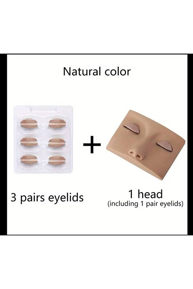 Silk eyelash model and 3 pairs of interchangeable eyelids