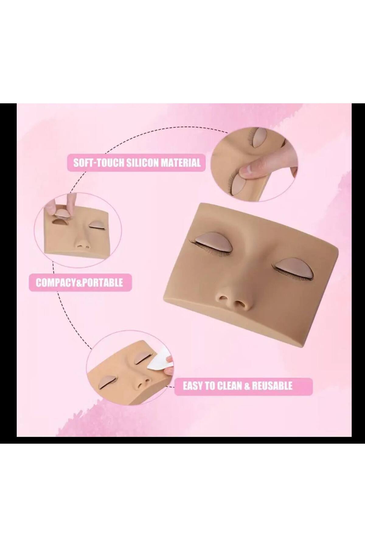 Silk eyelash model and 3 pairs of interchangeable eyelids