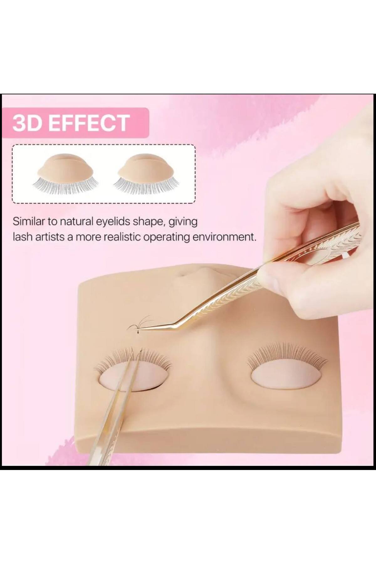 Silk eyelash model and 3 pairs of interchangeable eyelids