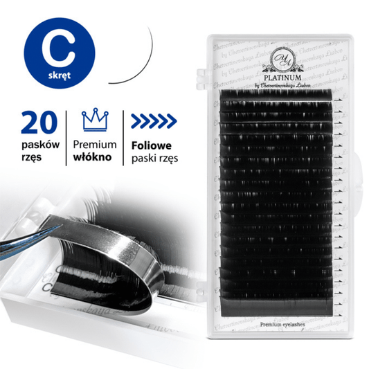 Black Eyelash Extensions Сurl C Mix 20 lines PLATINUM