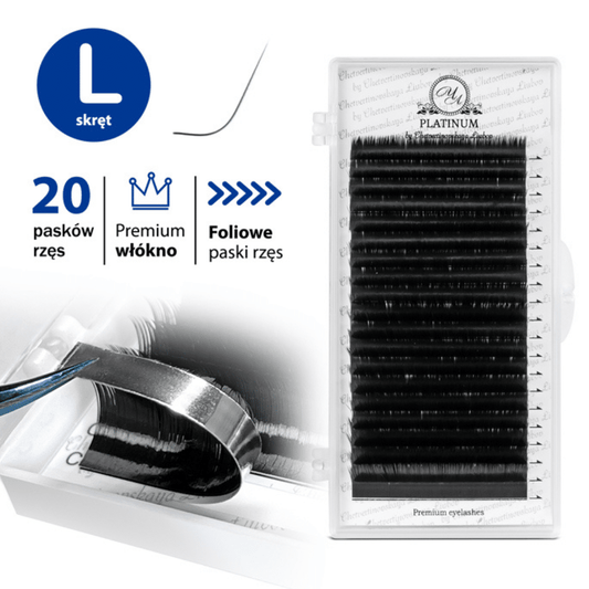 Black Eyelash Extensions Сurl L Mix 20 lines PLATINUM