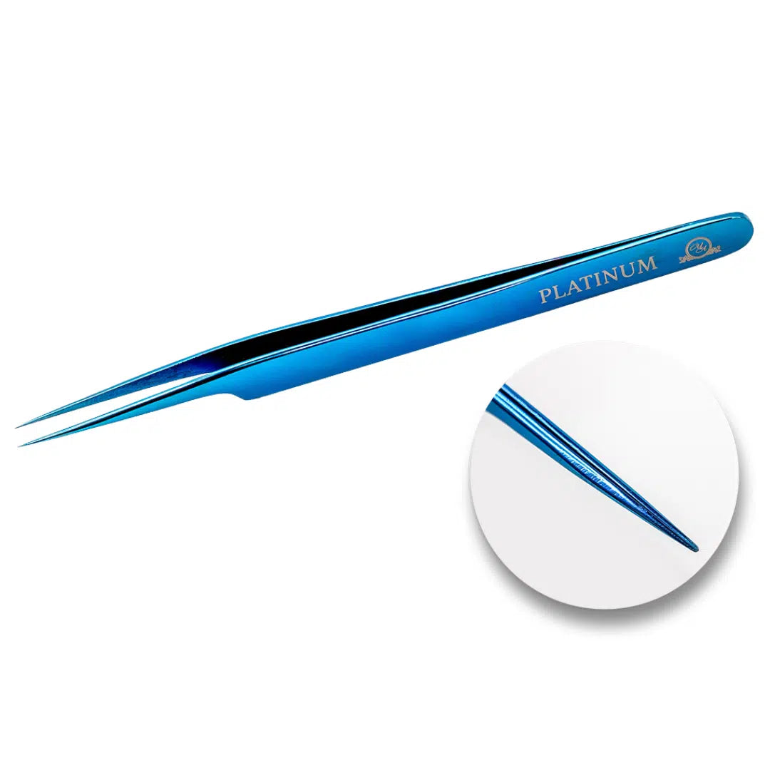 Düz İpek Kirpik Cımbızı PLATINUM™ No16 Mavi