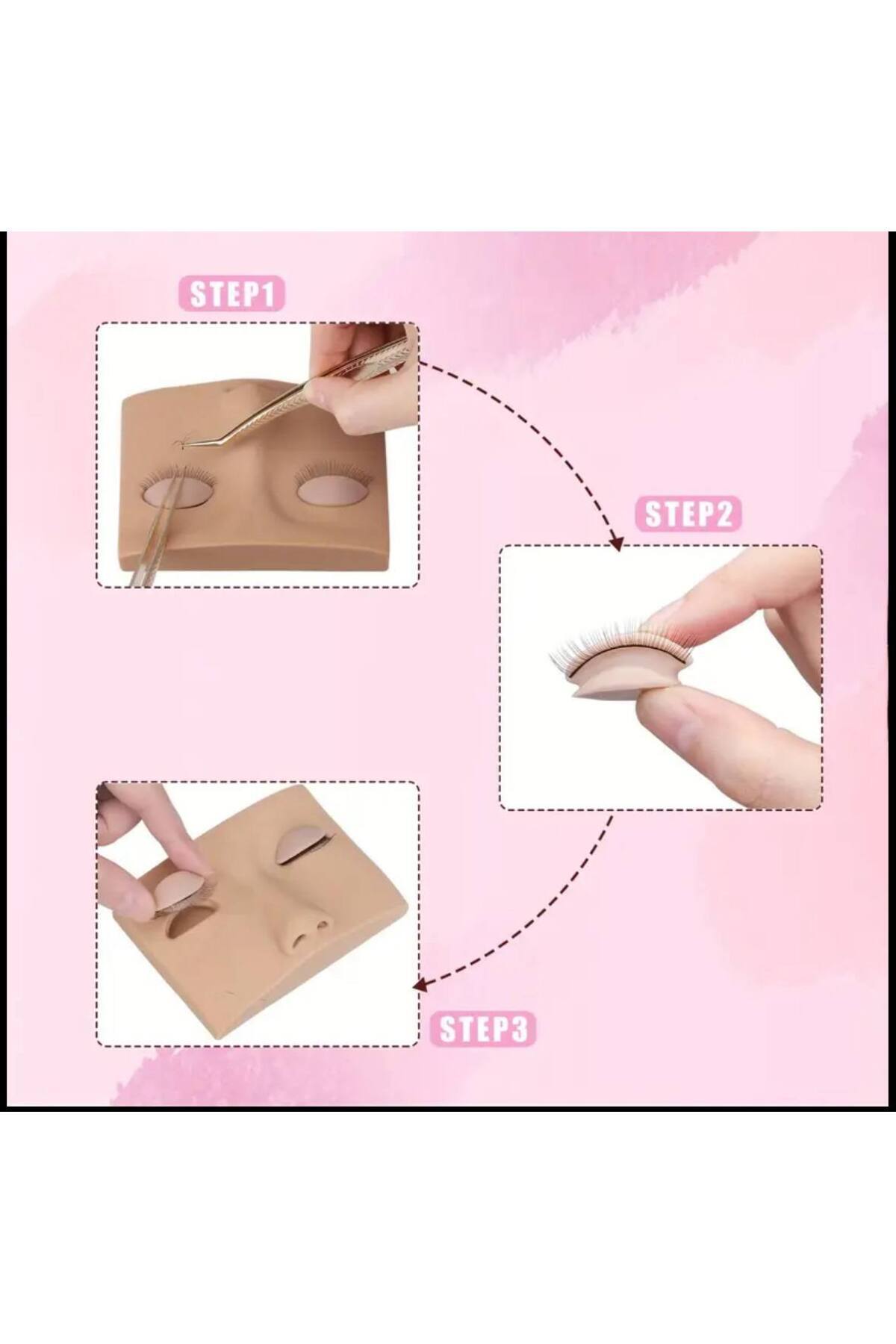 Silk eyelash model and 3 pairs of interchangeable eyelids