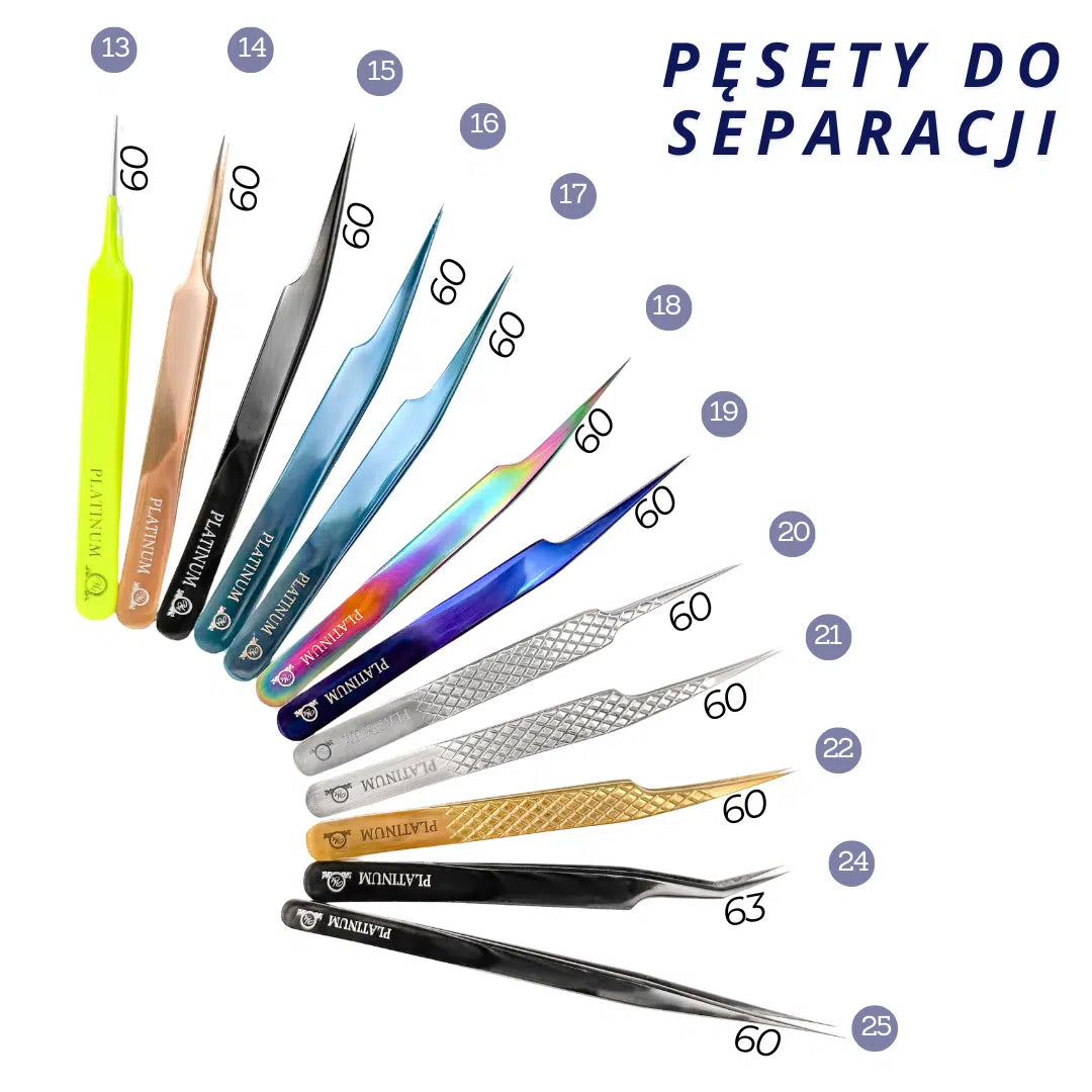 Straight Tweezers Diamond PLATINUM - grey No21