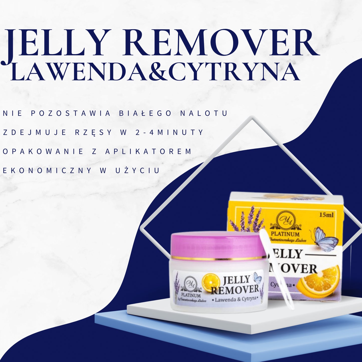 Remover Jelly 15 ml PLATINUM - Lavender-Lemon/Rose-Orange