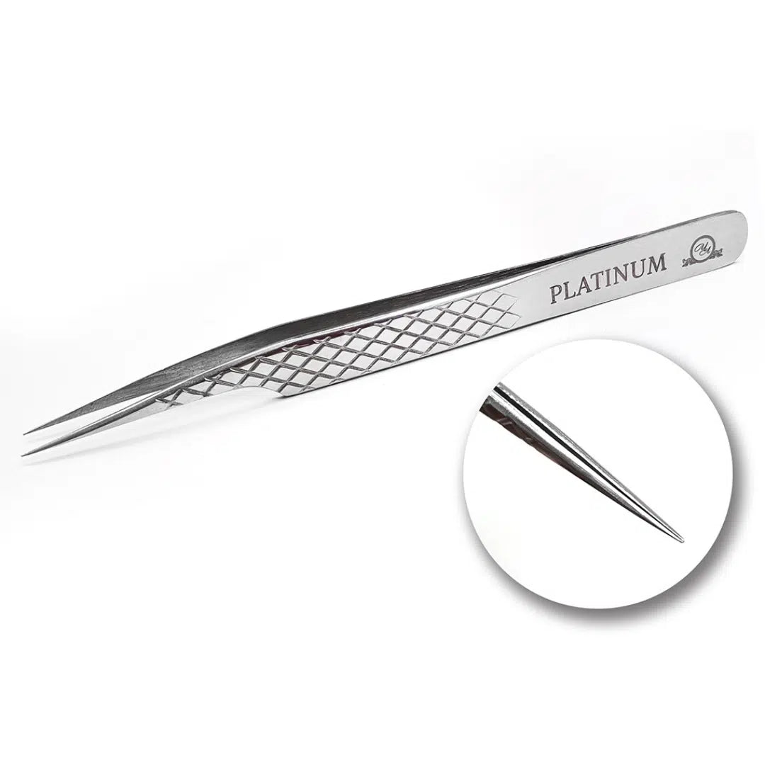 Straight Tweezers Diamond PLATINUM - grey No21