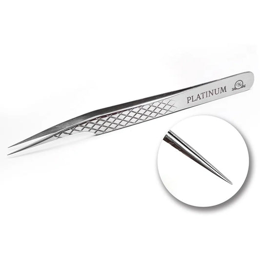 Straight Tweezers Diamond PLATINUM - grey No21