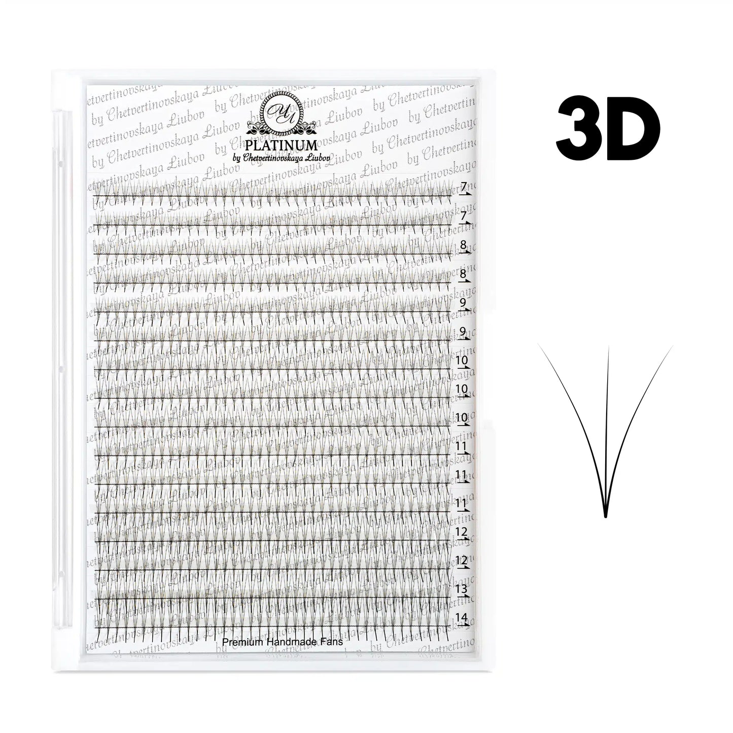 Ready Fan Eyelash Clusters 3D Curl L MIX 7–14 mm PLATINUM