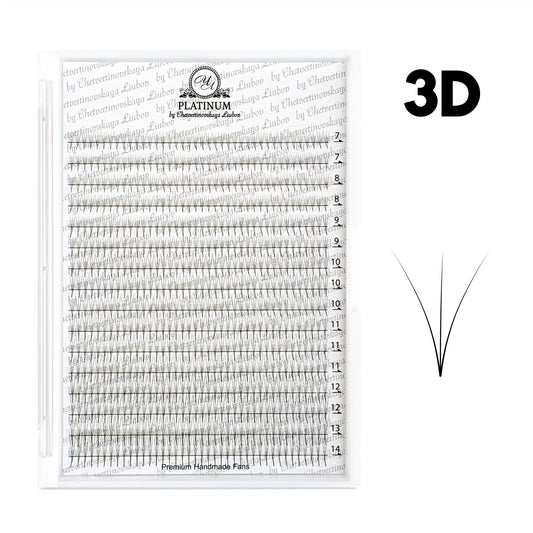 Ready Fan Eyelash Clusters 3D Curl L MIX 7–14 mm PLATINUM