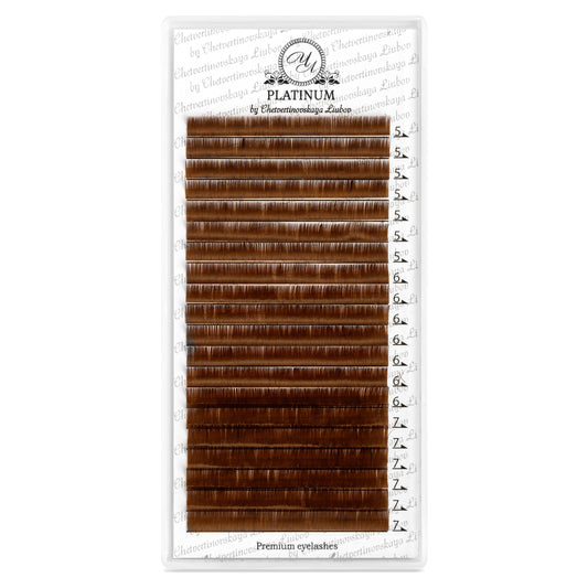 Brown Eyelash Extensions Сurl B Mix 20 lines PLATINUM