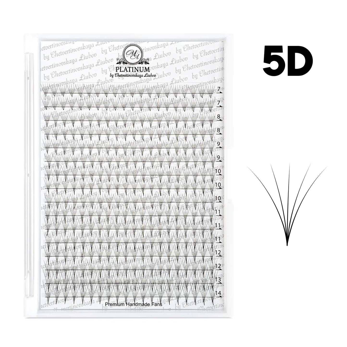 Ready Fan Eyelash Clusters 5D Curl L MIX 7–14 mm PLATINUM