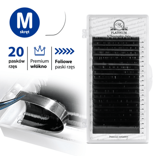 Black Eyelash Extensions Сurl M Mix 20 lines PLATINUM