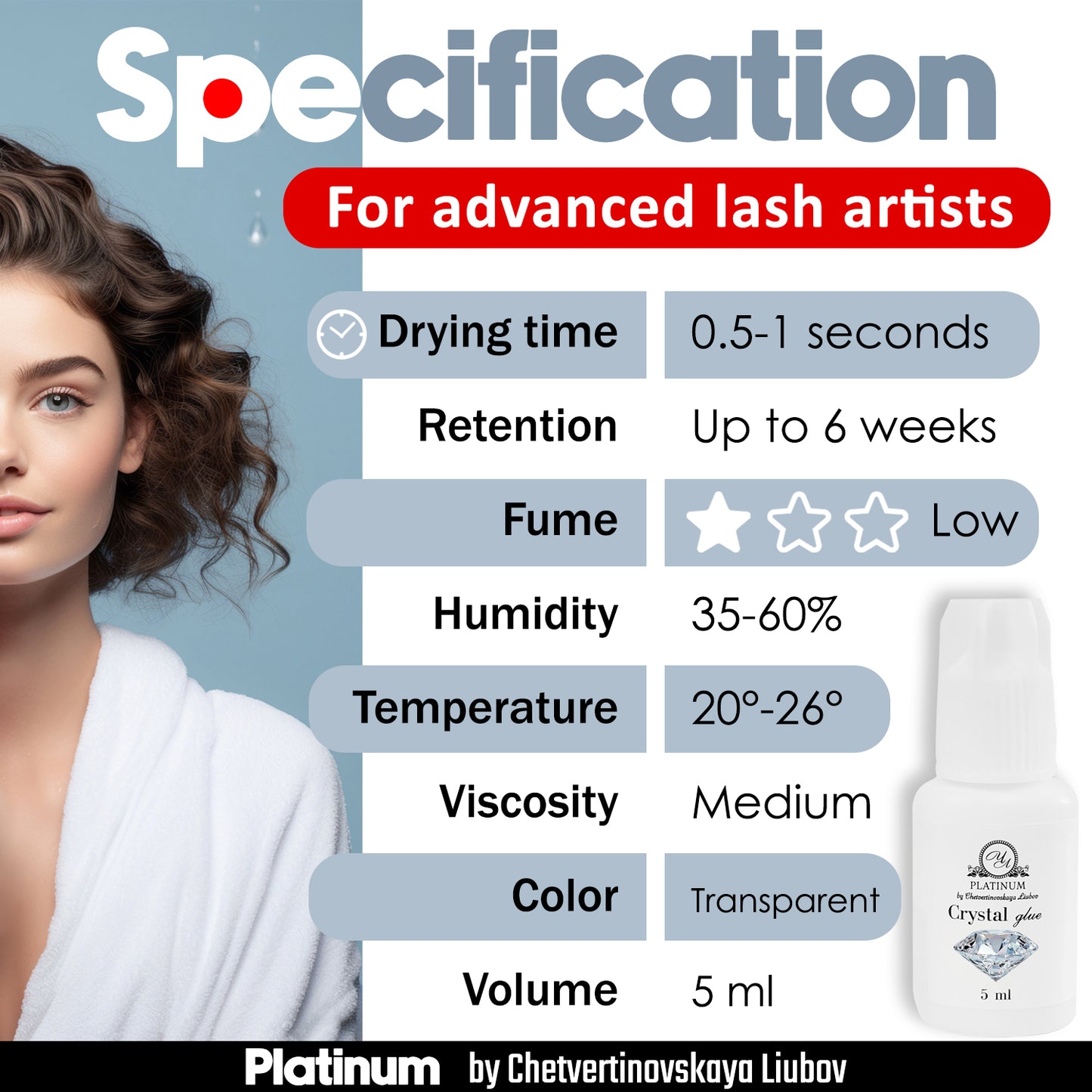Crystal 5ml Eyelash Extension Glue Platinum