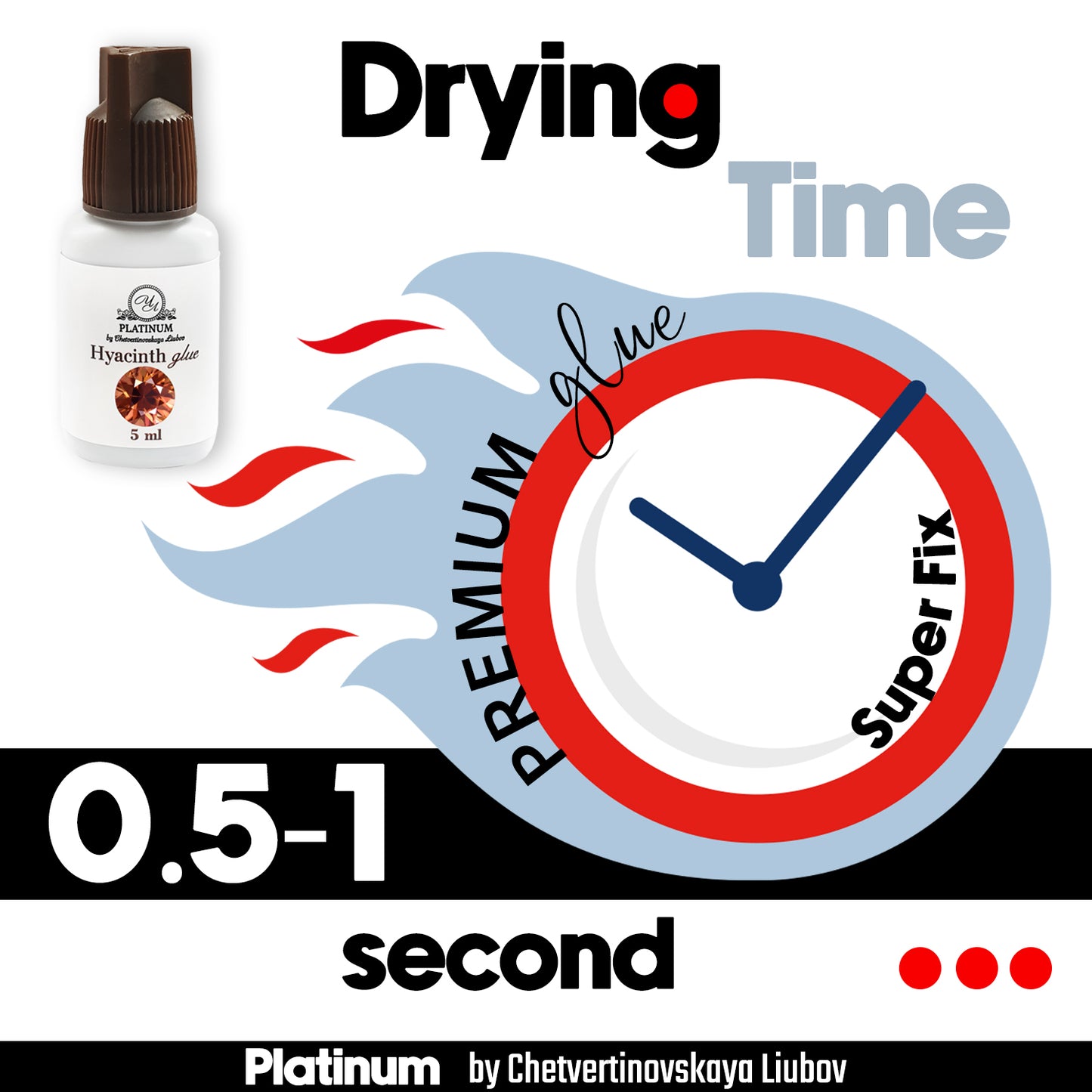 Hyacinth 0.5–1 second Eyelash Extension Glue 5ml Platinum