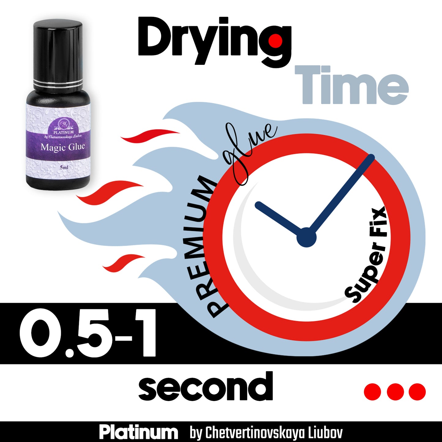 Magic 0.5–1 second Eyelash Extension Glue 5 ml Platinum