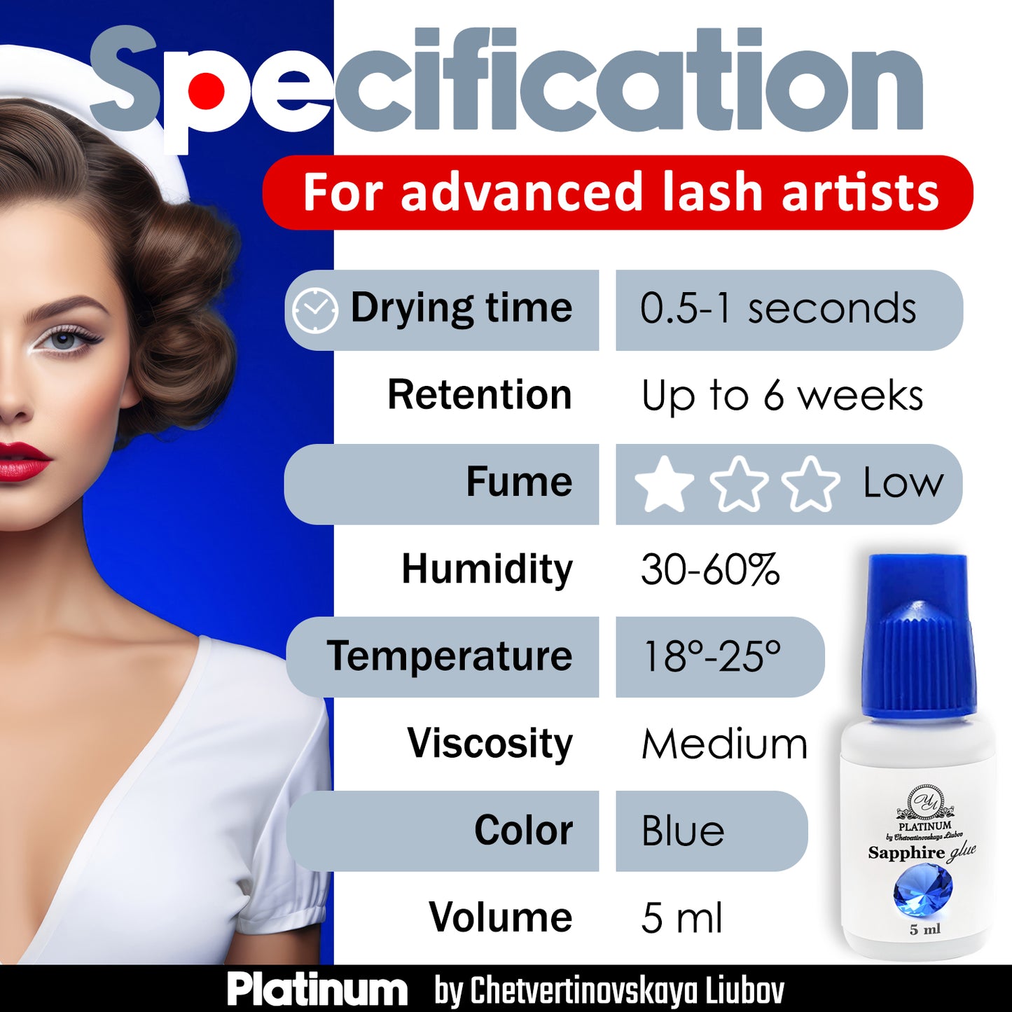 Sapphire Eyelash Extension Glue Platinum