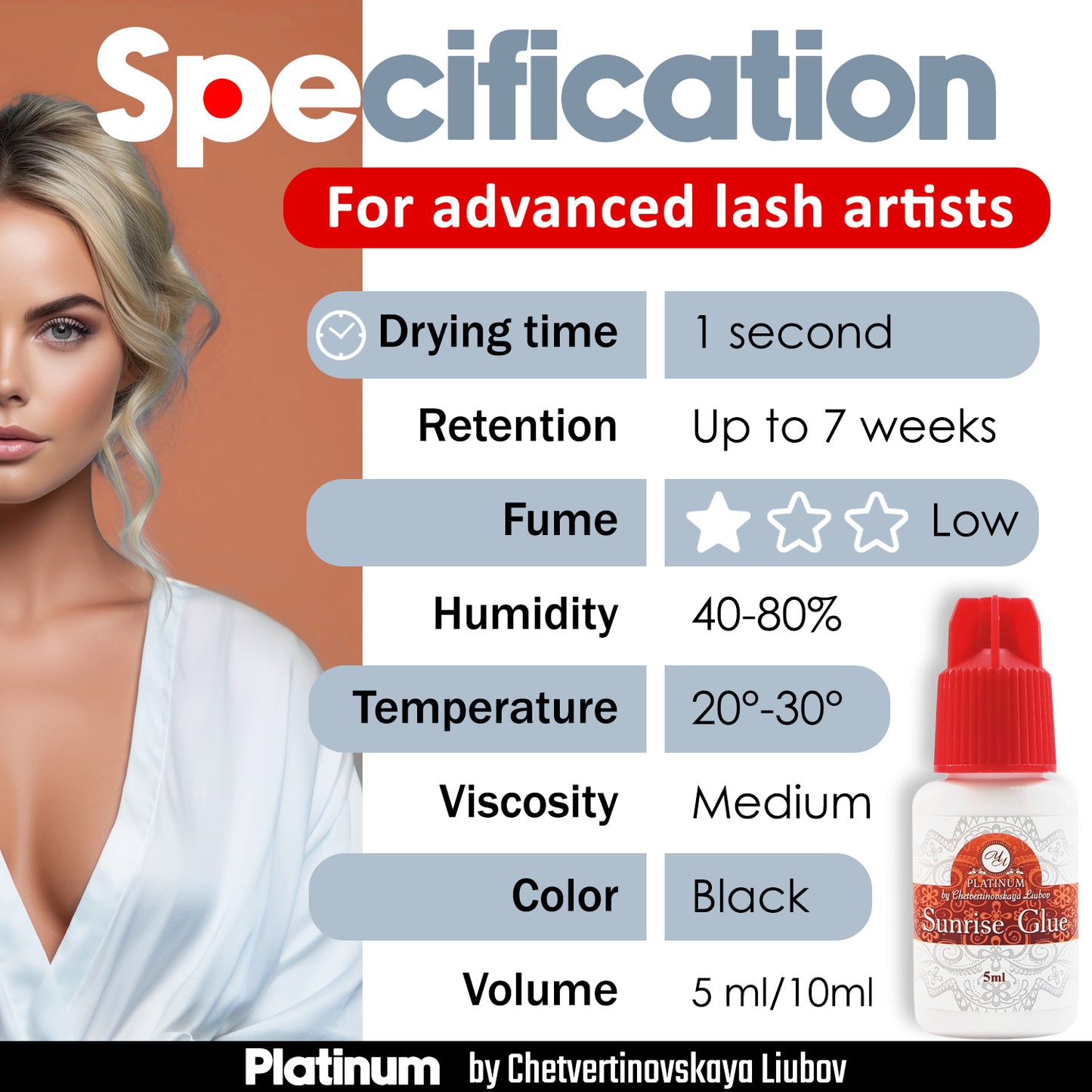 Sunrise Eyelash Extension Glue 5 ml Platinum