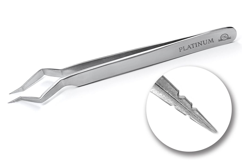 Straight tweezers PLATINUM Rhombus