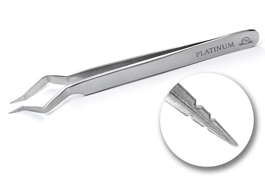 Straight tweezers PLATINUM Rhombus