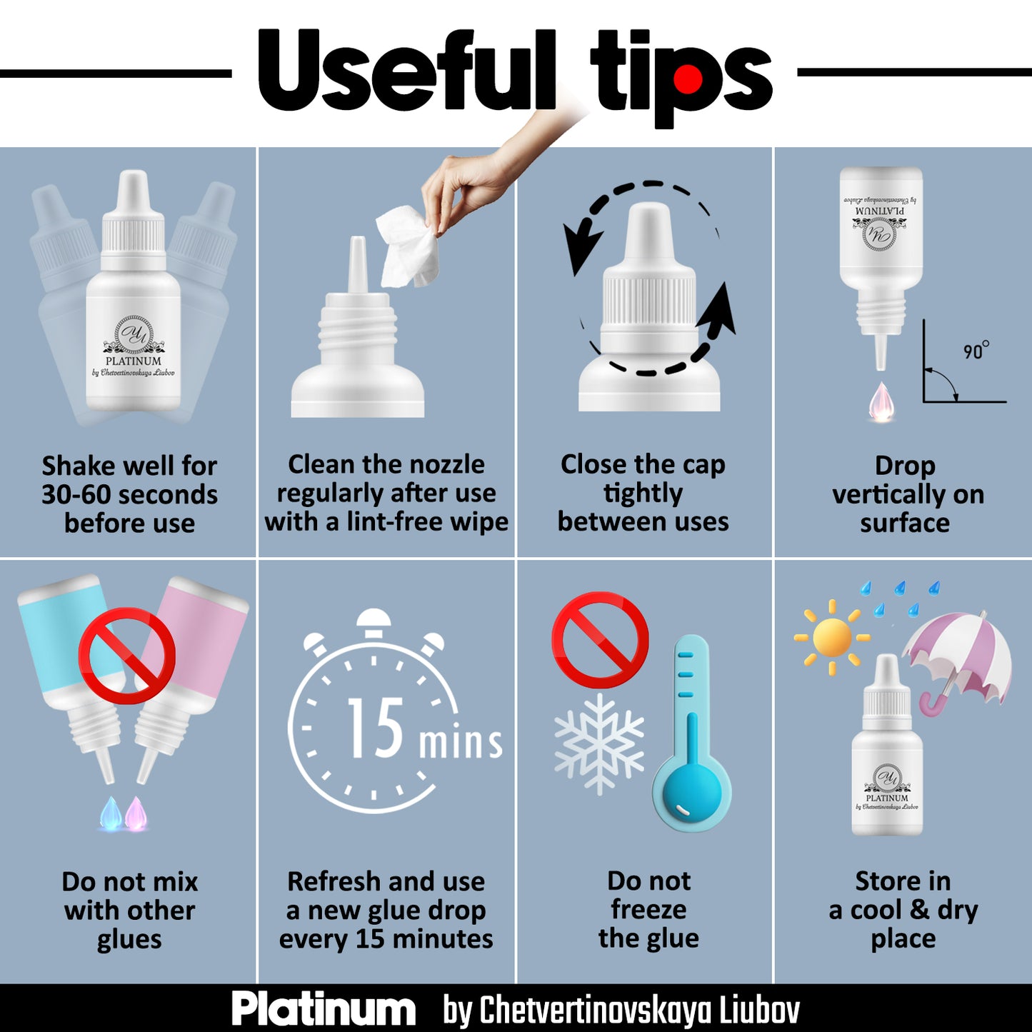 Lucky 0.5–1 second Eyelash Extension Glue 3 ml Platinum