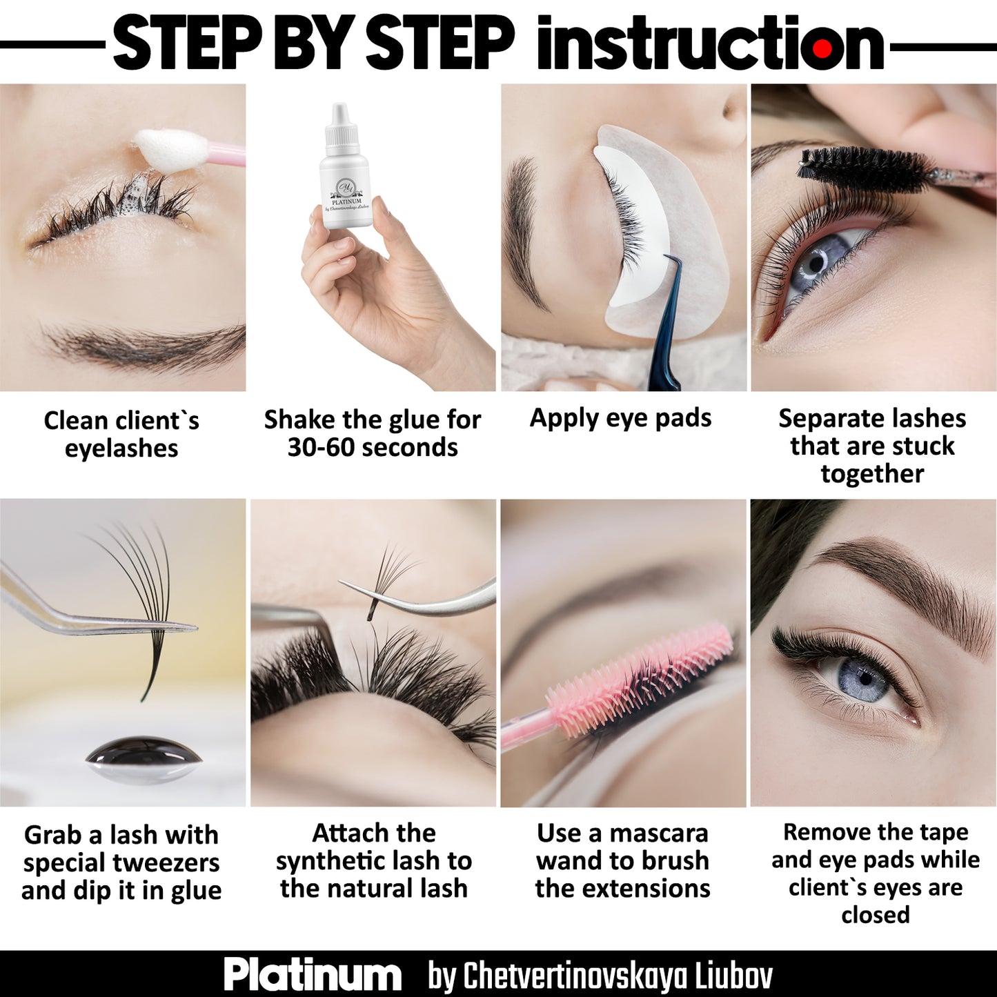 Black Eyelash Extensions Сurl C Mix 20 lines PLATINUM